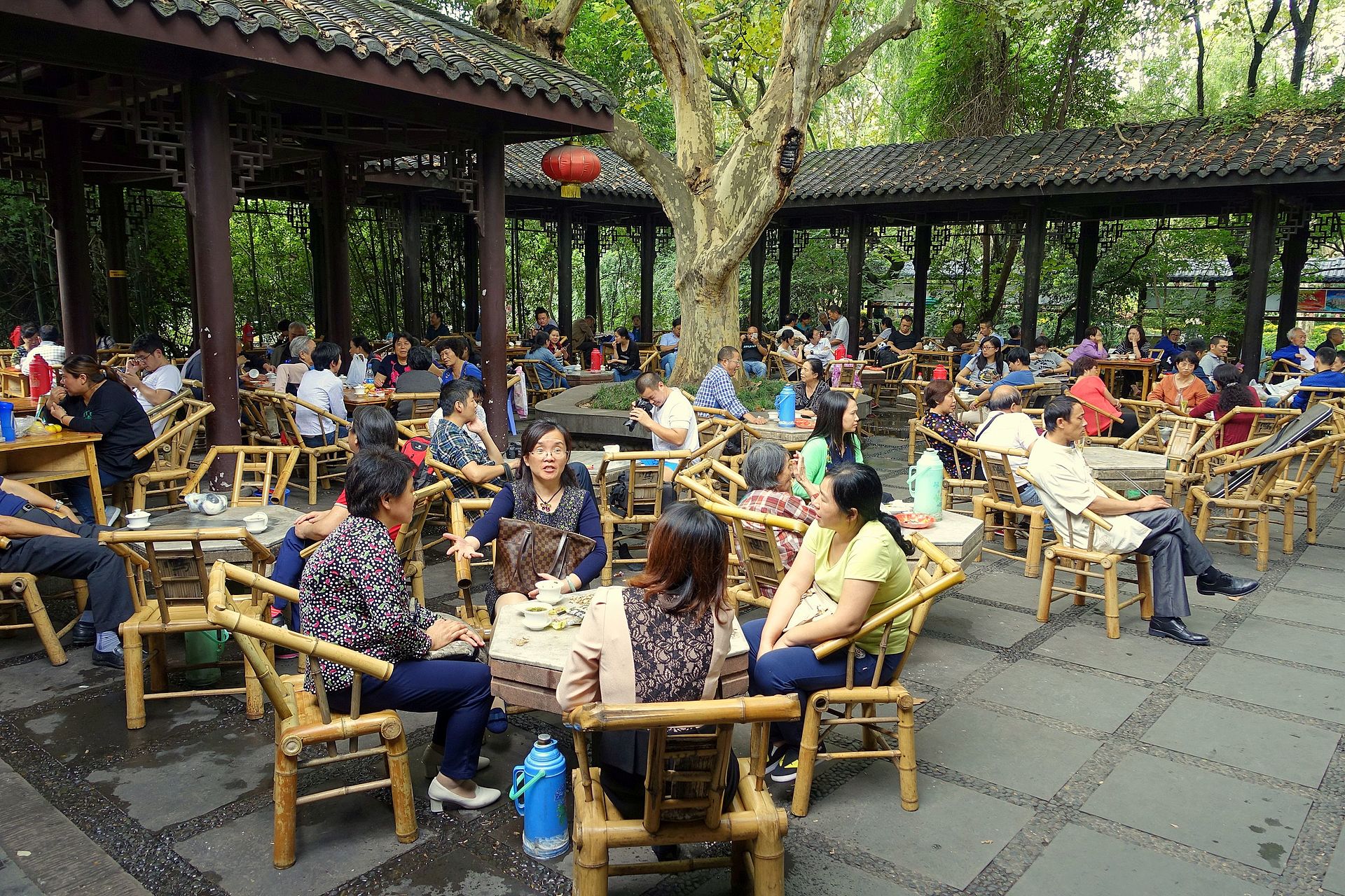 สวนประชาชนร้านน้ำช่าเหอหมิงจิบชา — เที่ยวเฉิงตู จีน