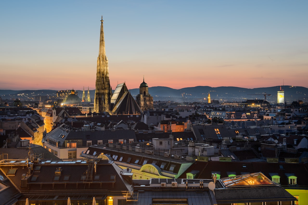 Vienna skyline with St. Stephen's Cathedral, Austria