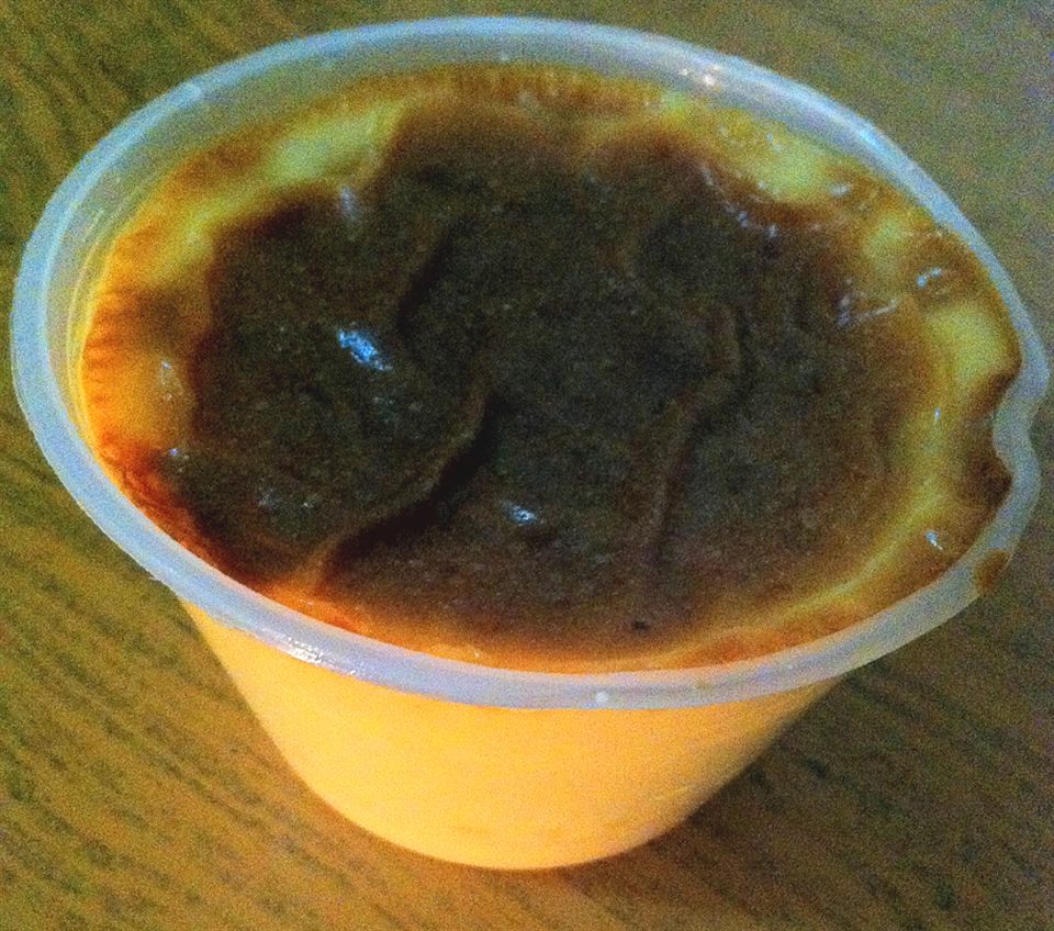 Jericalla custard dessert with browned top in a cup
