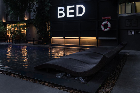 BED Nimman saltwater pool at night