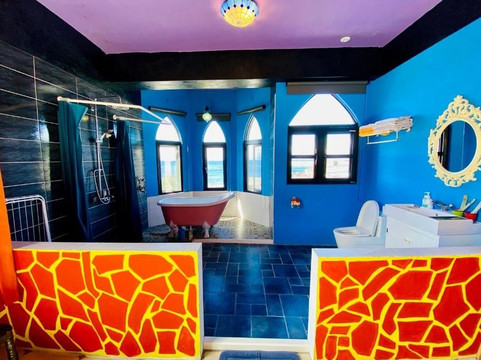 ห้องพักสไตล์ปราสาทของ Twinkle Ocean Diving Hostel เกาะกรีน ไต้หวัน
