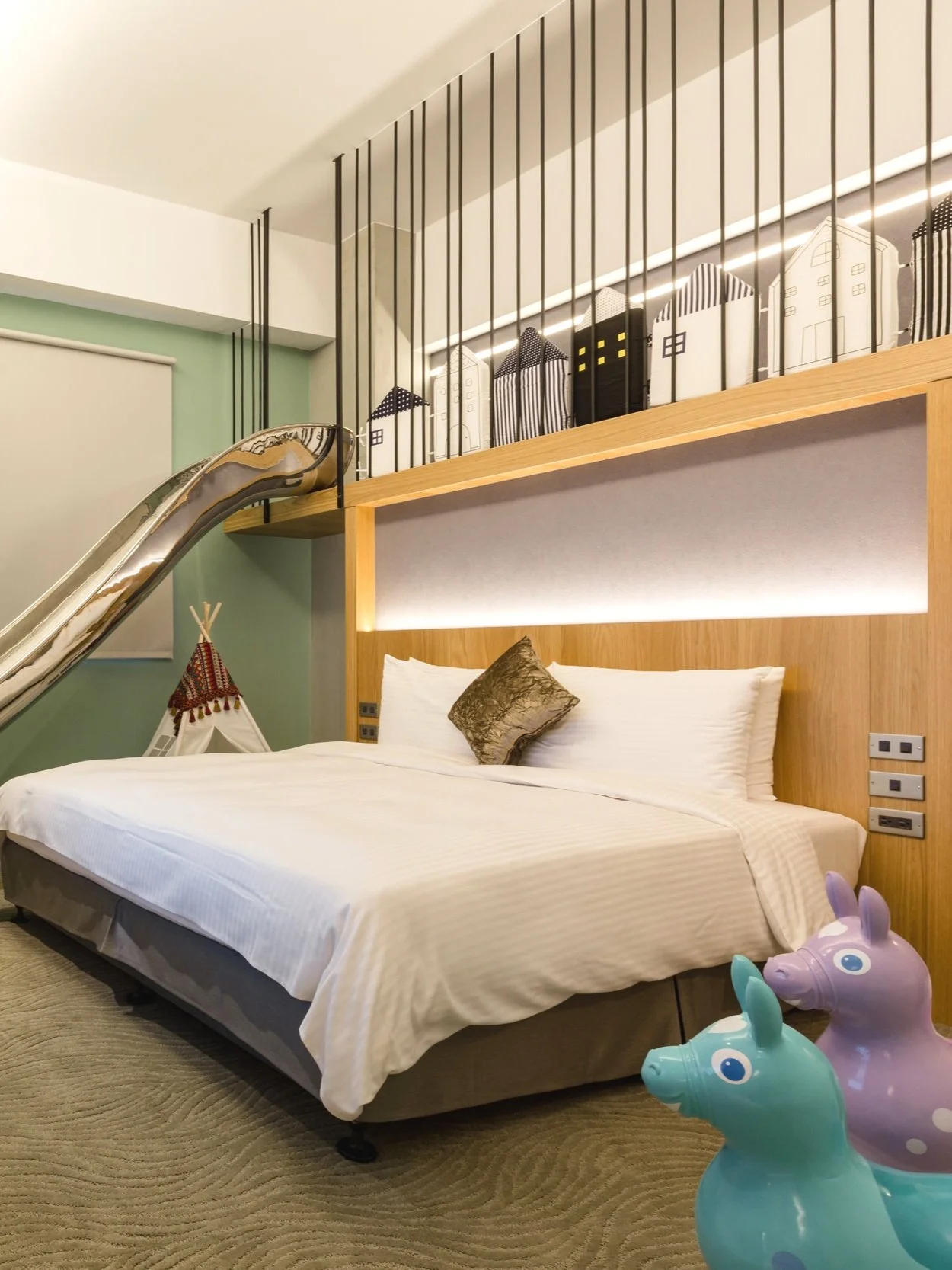 ห้องพักแบบ Family Four-Person Room ของ Green Hotel Penghu